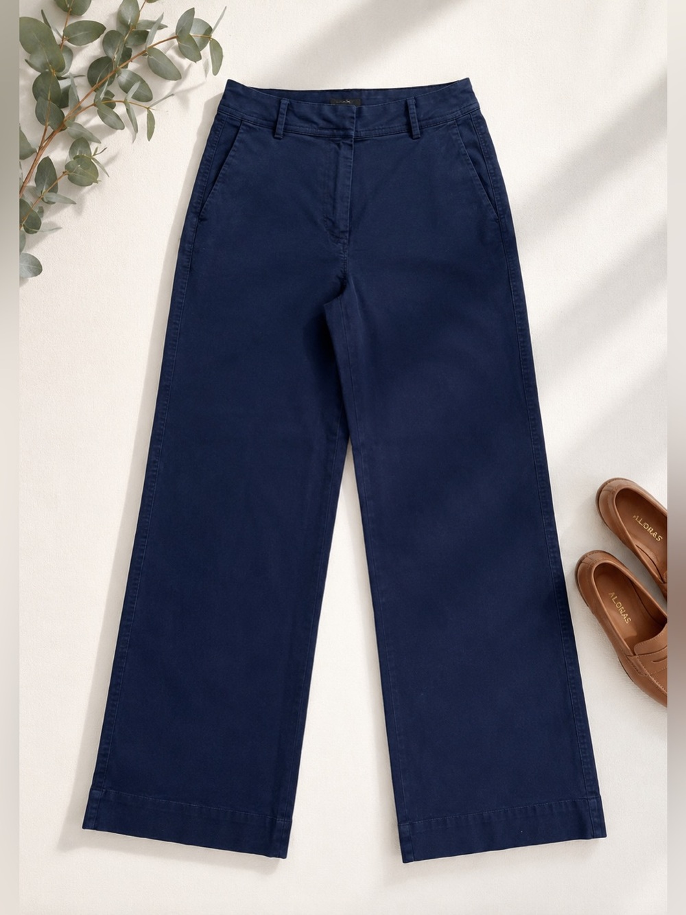 J. Crew Navy Blue Wide Leg Chino Pants Women’s Size 2